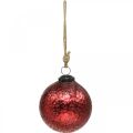 Floristik24 Bolas de navidad vintage bolas de árbol de navidad de cristal rojo Ø10cm 2pcs