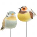 Floristik24 Mini pájaros en alambre blanco/marrón 5-7cm 16p