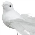 Decoración de boda, palomas en alambre, palomas de boda blancas H4.5cm 12pcs