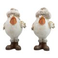 Floristik24 Figuras navideñas pájaro con sombrero beige 11,5x8x14cm 2ud