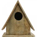 Casita para pájaros de pie, nido decorativo madera natural H29cm