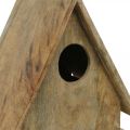 Casita para pájaros de pie, nido decorativo madera natural H29cm