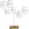 Floristik24 Golondrinas, decoraciones de mesa, decoraciones de pájaros para colocar Blanco, colores naturales Shabby Chic H33.5cm W32.5cm