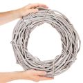 Corona decorativa de mimbre, corona hecha de ramas blanqueadas, 40 cm | Floristik24.es