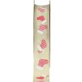 Floristik24 Cinta navideña botas cinta regalo beige rojo 25mm 15m