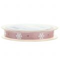 Floristik24 Cinta navideña con copo de nieve rosa 15mm 20m