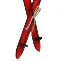 Floristik24 Percha para árbol de navidad esquí madera 21cm rojo 9pcs