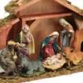 Floristik24 Pesebre de Navidad con figuras Set de decoración navideña de pesebre 40×13×23,5cm