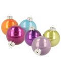 Floristik24 Juego de adornos para árbol de Navidad, adornos navideños brillantes y coloridos, 60 mm, 24 piezas