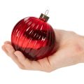 Adornos navideños de cristal, rojos, 8 cm, 12 unidades | Floristik24.es