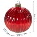 Adornos navideños de cristal, rojos, 8 cm, 12 unidades | Floristik24.es