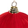 Bola de Navidad con aspecto de terciopelo rojo, bola grande para árbol de Navidad de 20 cm, 3 piezas | Floristik24.es