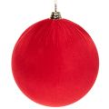 Floristik24 Bola navideña de terciopelo rojo, bola decorativa grande para colgar, 25 cm, 2 piezas