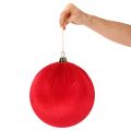 Bola navideña de terciopelo rojo, bola decorativa grande para colgar, 25 cm, 2 piezas | Floristik24.es