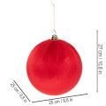 Bola navideña de terciopelo rojo, bola decorativa grande para colgar, 25 cm, 2 piezas | Floristik24.es