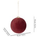 Adorno navideño, aspecto de terciopelo rojo, para colgar, 15 cm, 3 unidades. | Floristik24.es