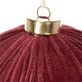 Adorno navideño, aspecto de terciopelo rojo, para colgar, 15 cm, 3 unidades. | Floristik24.es