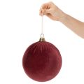 Adorno navideño grande de terciopelo rojo, 20 cm, 3 piezas | Floristik24.es