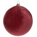 Floristik24 Adorno navideño grande de terciopelo rojo para colgar en el árbol, 25 cm, 2 unidades.