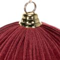 Adorno navideño grande de terciopelo rojo para colgar en el árbol, 25 cm, 2 unidades. | Floristik24.es