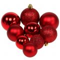 Floristik24 Mezcla de bolas de Navidad surtido rojo Ø3.5cm - Ø5.5cm 30ud
