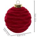 Adorno navideño, superficie aterciopelada, rojo, 8 cm, 12 unidades | Floristik24.es