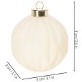 Adorno navideño en forma de bola, color blanco, texturas mixtas, 8 cm, 12 unidades. | Floristik24.es