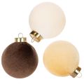 Floristik24 Adornos navideños con aspecto de terciopelo, mezcla de colores cálidos, 8 cm, 12 unidades.