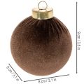Adornos navideños con aspecto de terciopelo, mezcla de colores cálidos, 8 cm, 12 unidades. | Floristik24.es