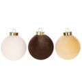 Adornos navideños con aspecto de terciopelo, mezcla de colores cálidos, 8 cm, 12 unidades. | Floristik24.es