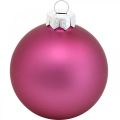 Floristik24 Mini bolas de árbol, mezcla de bolas de Navidad, colgante de árbol de Navidad violeta H4.5cm Ø4cm vidrio real 24pcs