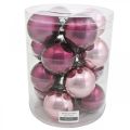 Floristik24 Bolas de Navidad, adornos para árboles, bolas de cristal violeta H8.5cm Ø7.5cm vidrio real 12ud