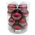 Floristik24 Bola de Navidad, decoraciones para árboles de Navidad, bolas de cristal rojo vino H8.5cm Ø7.5cm vidrio real 12 piezas