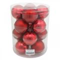 Floristik24 Bola de árbol de Navidad, adornos de árbol, bola de Navidad roja H8.5cm Ø7.5cm vidrio real 12pcs