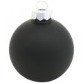 Floristik24 Mini bolas para árboles de Navidad, mezcla de decoraciones para árboles, bolas de Navidad negras H4.5cm Ø4cm vidrio real 24pcs