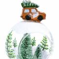 Floristik24 Bola de cristal decoración árbol de Navidad coche Ø8cm 3pcs