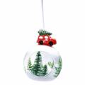 Floristik24 Bola de cristal decoración árbol de Navidad coche Ø8cm 3pcs