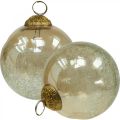 Floristik24 Bolas de Navidad bolas de árbol de Navidad de vidrio transparente, marrón Ø10cm 3pcs