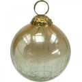 Floristik24 Bolas navideñas de cristal bolas de árbol de Navidad transparente, marrón Ø8cm 4ud