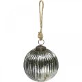 Floristik24 Bolas de navidad bolas de árbol de navidad de cristal plata con ranuras Ø10cm 2pcs