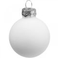 Floristik24 Bolas de navidad cristal bola de cristal blanco mate/brillante Ø4cm 60p