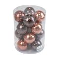 Floristik24 Bolas navideñas de cristal marrón mix bolas de árbol brillantes Ø7,5cm 12 piezas