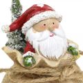 Floristik24 Figura decorativa Papa Noel en saco decoración navideña Ø8cm/H13cm 2pcs