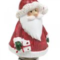 Floristik24 Figura decorativa Papá Noel con bastón de caramelo/regalo H8.5cm 4pcs