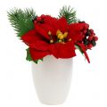 Floristik24 Flor de pascua en maceta roja artificial Al. 11 cm