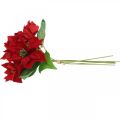 Floristik24 Flor de Pascua artificial decoración de flores de seda roja 6 piezas en un montón