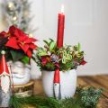 Floristik24 Maceta de Navidad con gnomo, decoración de Adviento, jardinera de hormigón blanco, rojo Ø8cm H12.5cm 2ud