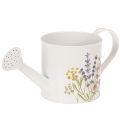Floristik24 Regadera de metal blanco con motivo floral, 13,5 cm, maceta decorativa.
