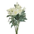 Rosas navideñas blancas flores artificiales navideñas esmeriladas L40cm