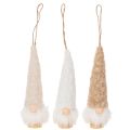 Figura decorativa de gnomo con barba para colgar, 17 cm, 6 piezas | Floristik24.es